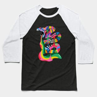 Colourful Snake Baseball T-Shirt